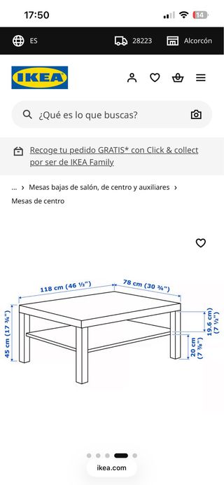 Mesa LACK IKEA Negra