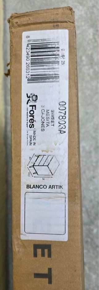 Mesita de noche blanca 3 cajones