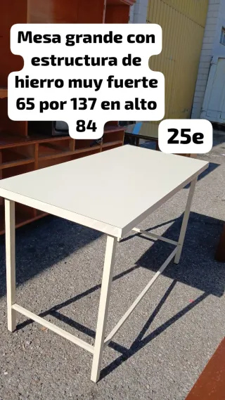 Mesa grande estructura hierro 65x137x84