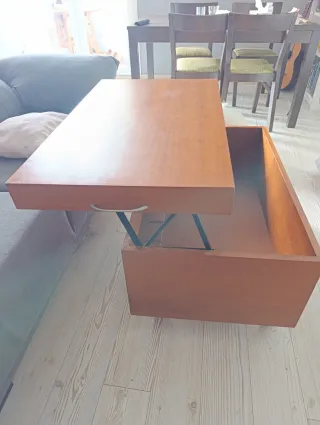 Mesa centro elevable madera