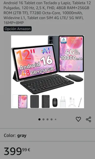 Tablet T60 12 48GB RAM 256GB ROM NUEVA EN CAJA