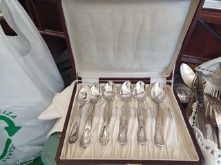 Set di 6 cucchiaini da dessert con placcatura in argento