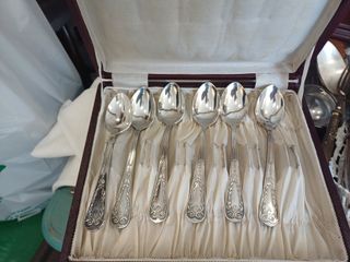 Set di 6 cucchiaini da dessert con placcatura in argento