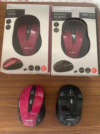 4 Ratones Inalámbricos SilverCrest (Rojo y Negro)