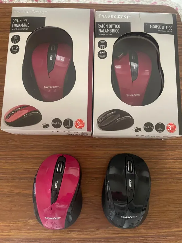 4 Ratones Inalámbricos SilverCrest (Rojo y Negro)
