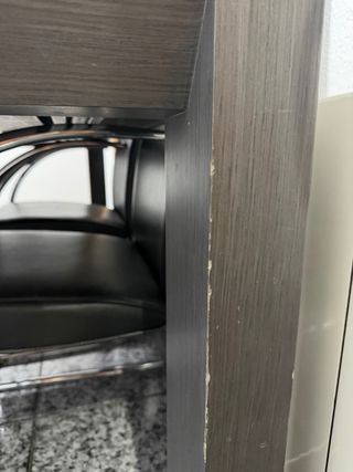 Mesa de comedor de cristal negra