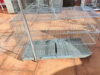 Jaula para pájaros plateada