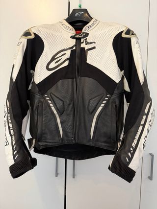 Chaqueta Alpinestars Atem Piel Negra/Blanca