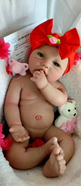 Bebé Reborn Silicona Completa 44cm ARTESANAL