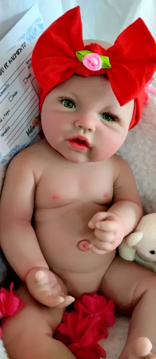 Bebé Reborn Silicona Completa 44cm ARTESANAL