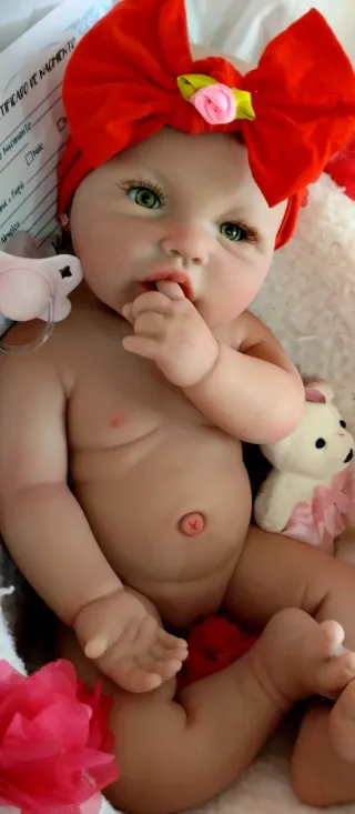 Bebé Reborn Silicona Completa 44cm ARTESANAL