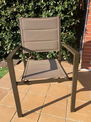 Set mesa y 6 Sillas Jardín de aluminio y cristal