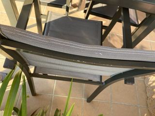 Set mesa y 6 Sillas Jardín de aluminio y cristal