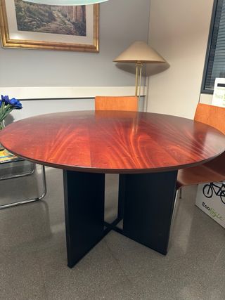 Mesa comedor redonda madera y metal