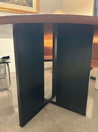 Mesa comedor redonda madera y metal