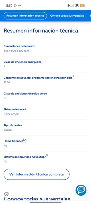 Lavavajillas Balay 3VS305BP Blanco