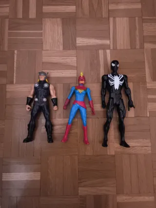 Figuras Marvel Thor, Capitana Marvel, Spiderman