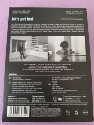 DVD Chet Baker Let's Get Lost Bruce Weber