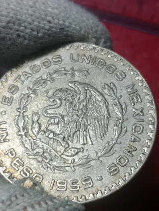 Moneta Messico 1 Peso Argento 1959