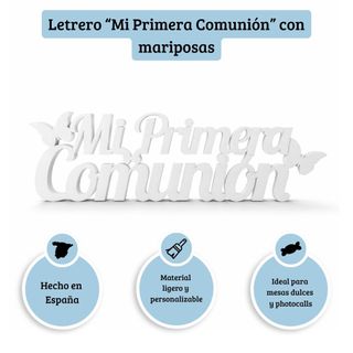 Letrero Mi Primera Comunión Poliestireno