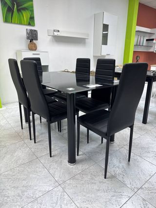 Pack Comedor 6 Sillas + Mesa Cristal Barcelona .