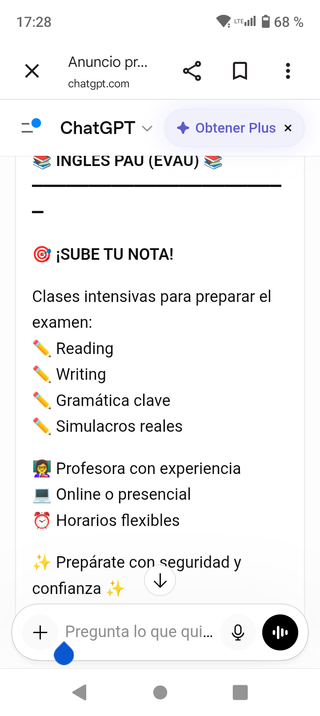 Licenciada en Estudios Ingleses ofrece preparación