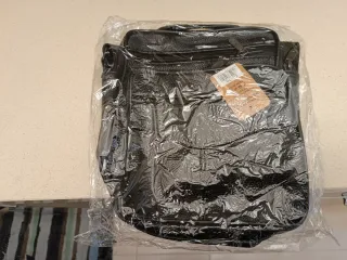 Bolso hombre piel legítima de vaca en negro