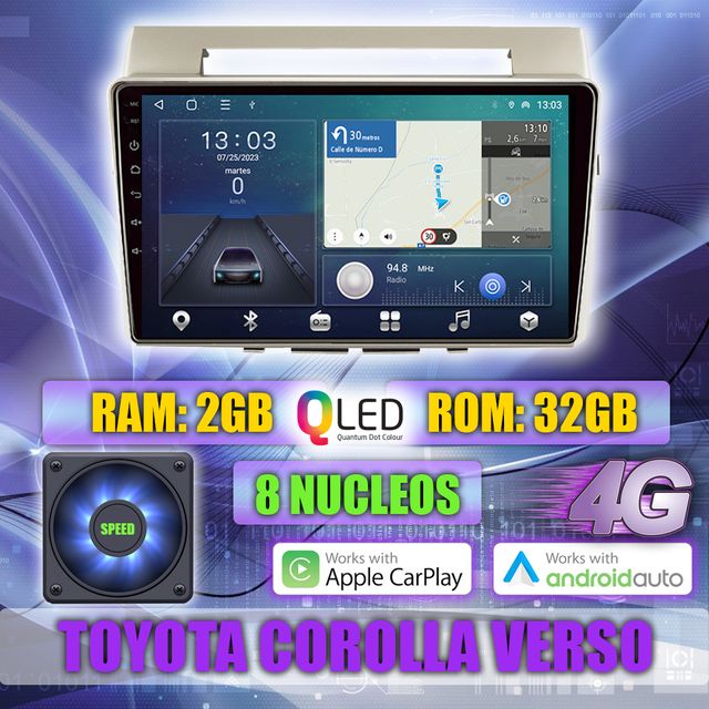 PANTALLA TOYOTA COROLLA VERSO 2004-2009 CARPLAY