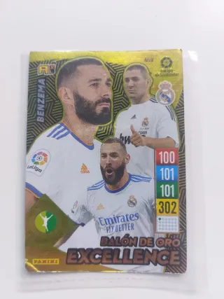 Tarjeta Panini Benzema Balón de Oro Excellence