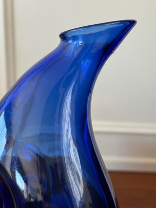 Jarra Vidrio Azul Cobalto Vintage