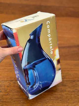 Jarra Vidrio Azul Cobalto Vintage