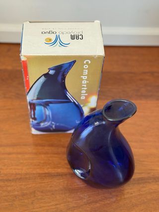 Jarra Vidrio Azul Cobalto Vintage