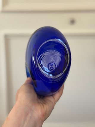 Jarra Vidrio Azul Cobalto Vintage