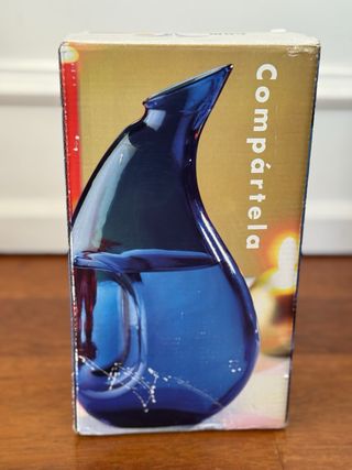 Jarra Vidrio Azul Cobalto Vintage