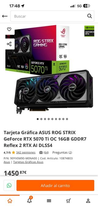ASUS ROG STRIX RTX 5070 Ti OC 16GB