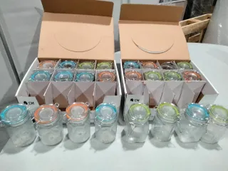 Botes Vidrio Herméticos Colores 24uds 250ml