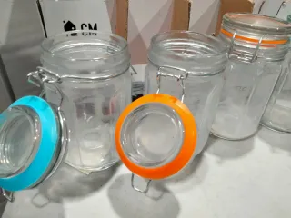 Botes Vidrio Herméticos Colores 24uds 250ml