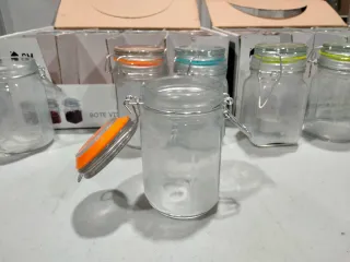 Botes Vidrio Herméticos Colores 24uds 250ml