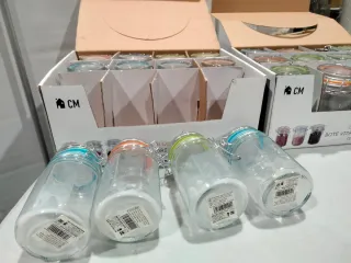 Botes Vidrio Herméticos Colores 24uds 250ml