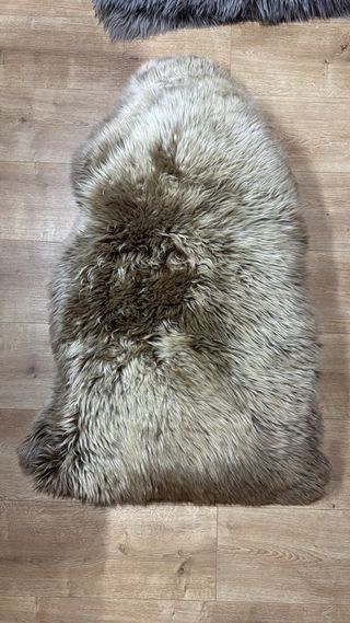 Alfombra Piel Cordero Crema/Crudo/Marron/Topo