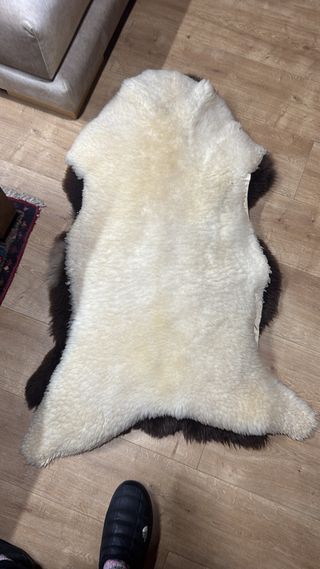 Alfombra Piel Cordero Crema/Crudo/Marron/Topo