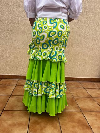Falda Rociera Flamenca Verde