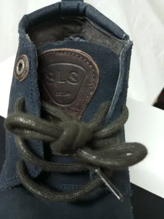 Botines Salsa Cuero Azul