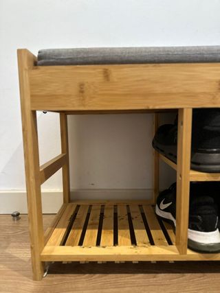 Mueble Recibidor con Perchero Bambú