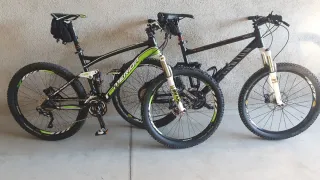 Bicicleta MTB Doble Suspensión Canyon y Mérida
