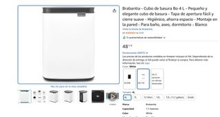Papelera Brabantia Bo 4L Blanca