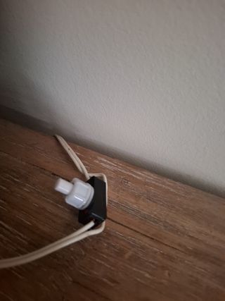 Lámpara Vintage Madera y Tela