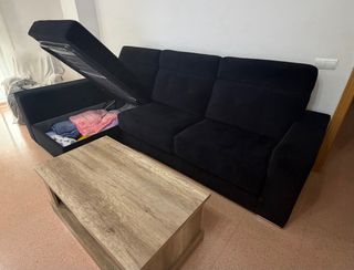 Sofá cama apertura italiana negro
