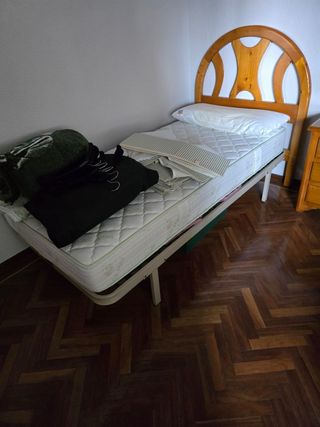 Somier 90cm con cabecero y colchón