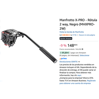 Rótula Manfrotto X-PRO Vídeo/Foto